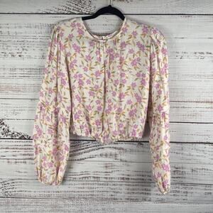 Z Supply Women's Size S Floral Print Blouse Long Sleeves